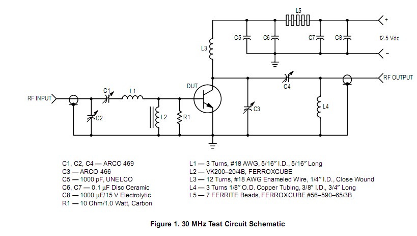 MRF454 test circuit