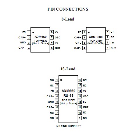 ADM660AR pin connections