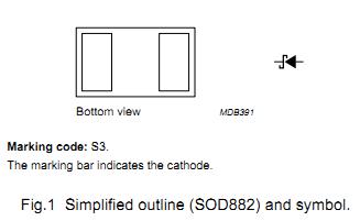 BAT54L Simplified outline (SOD882) and symbol