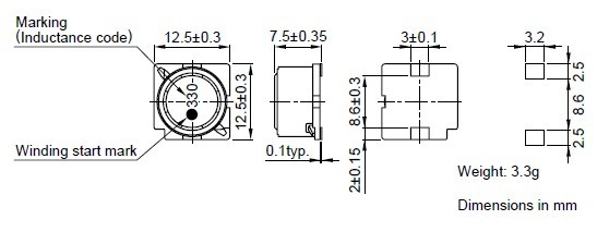 SLF12575T-221M1R3-PF diagram