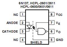 HCPL-0601-500E pin configuration