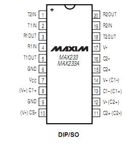MAX233CPP pin configuration