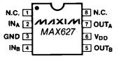 MAX627CPA pin configuration
