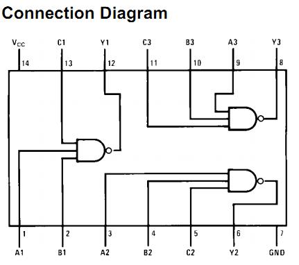 74LS10 connection diagram