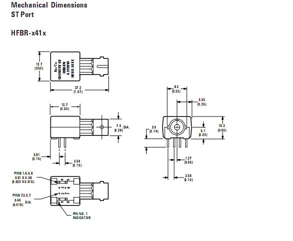 HFBR-2412TZ Mechanical Dimensions