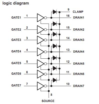 TPIC2701N logic diagram