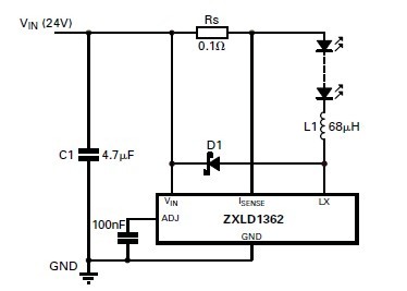 ZXLD1362ET5TA Typical application circuit