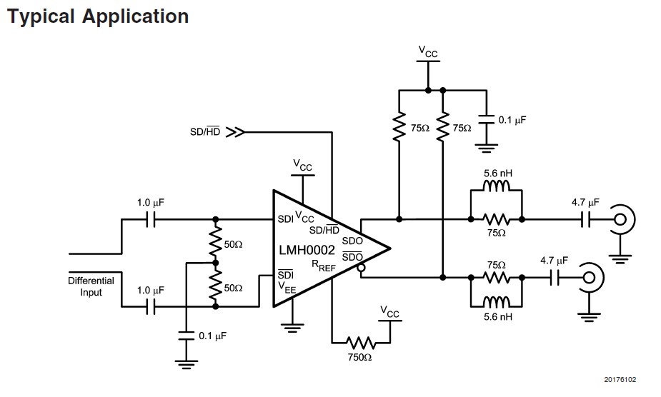 LMH0002MA Typical Application