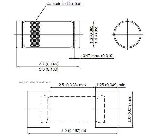 TZMC3V0-GS package dimensions