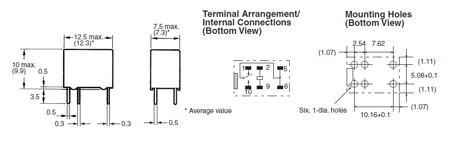 G5V-1-12V Dimensions