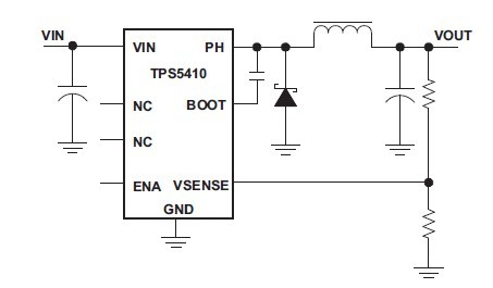 TPS5410DR Simplified Schematic