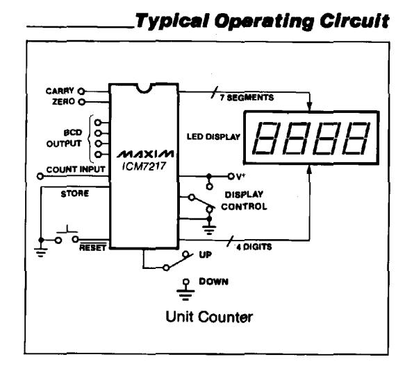 ICM7217IPI typical operating circuit