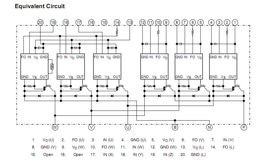 MIG100J6CSB1W Equivalent Circuit