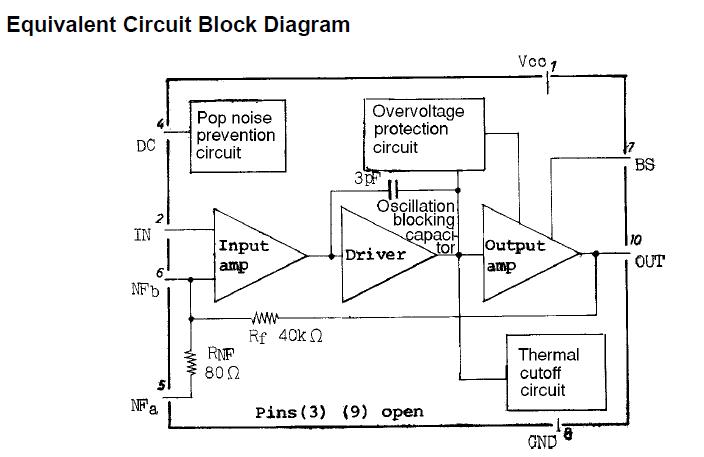 LA4422 equivalent circuit block diagram