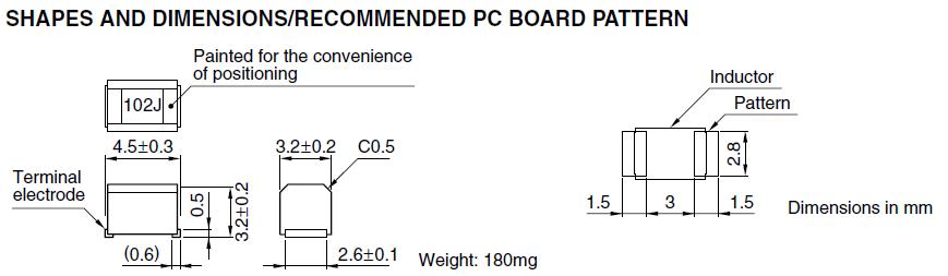 NL453232T-4R7J-PF shapes and dimensions