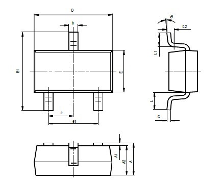 TL431-CJ431 package outline dimensions