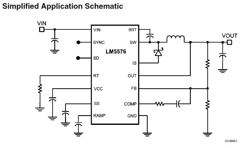 LM5576MHX Simplified Application Schematic