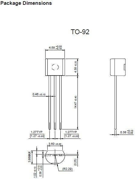 BC337-40 Package Dimensions