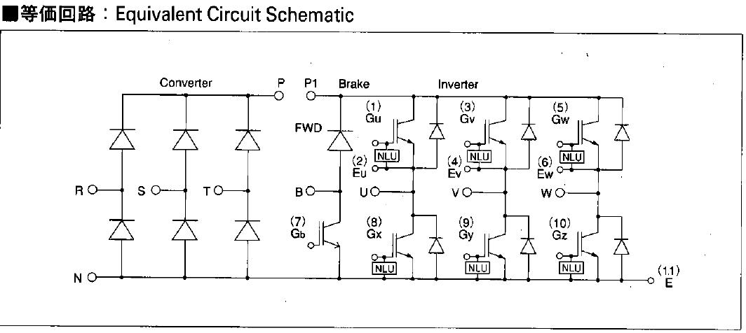 7MBR15NF120 equivalent circuit schematic