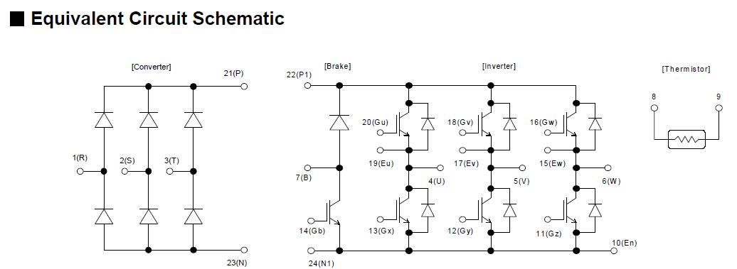 7MBR50SB120 equivalent cirucit schematic