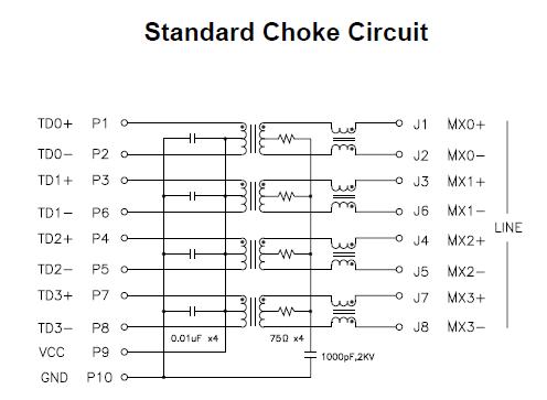 HFJ11-1G01E-L21RL Standard Choke Circuit