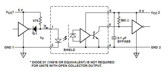 HCPL-M601 interface circuit
