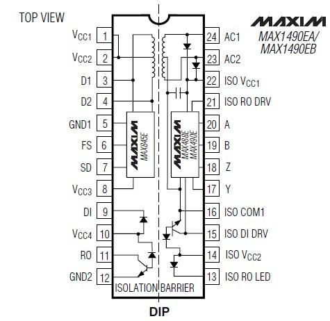 MAX1490EAEPG Pin Configurations