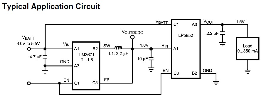 LP5952TLX-1.2 typical application circuit
