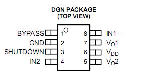 TPA6110A2DGN pin configuration