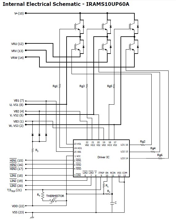 IRAMS10UP60A internal electrical schematic