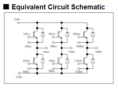 6MBI25S-120-02 Equivalent Circuit Schematic