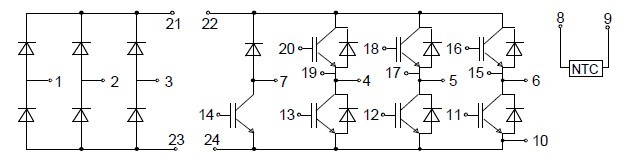 FP25R12KE3 Circuit diagram