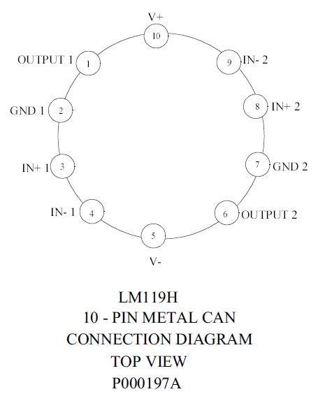 LM119H connection diagram