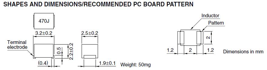 NLV32T-R56J shapes and dimensions