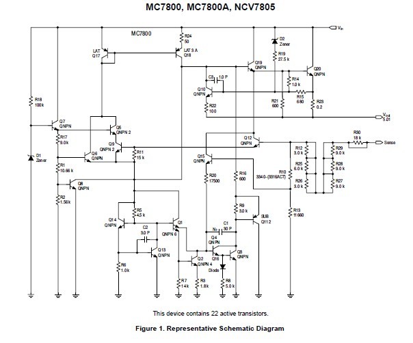 MC7805ABD2T Representative Schematic Diagram