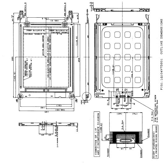 LQ104V7DS01 outline dimensions