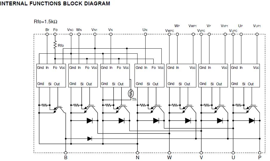 PM150RSE060 internal functional block diagram