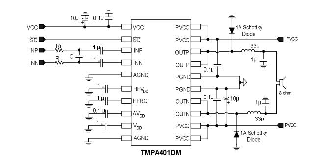TMPA401DM reference circuit