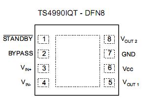 TS4990IQT pin configuration