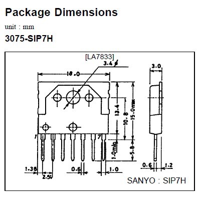LA7833 Package Dimensions