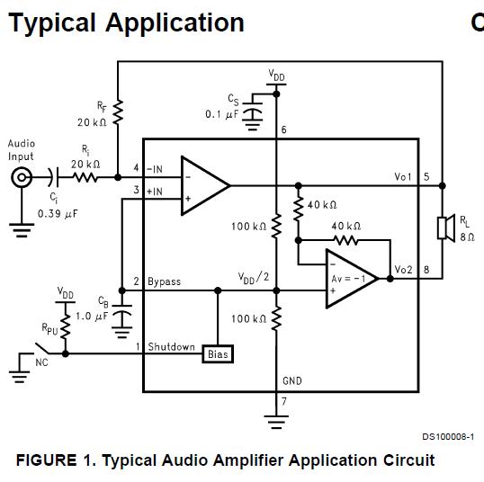 LM4871MX Application Circuit