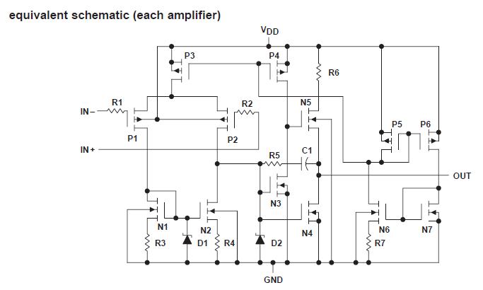 TLC27L2CDR equivalent schematic