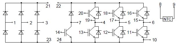 FP50R12KE3 circuit diagram
