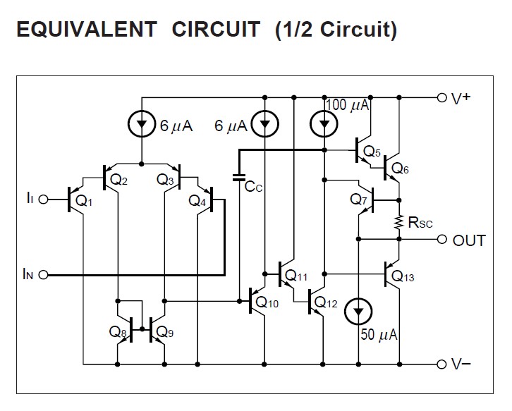 UPC358HA equivalent circuit