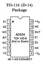 AD534JD Pin configuration
