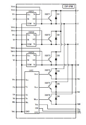 PS21562-SP internal circuit
