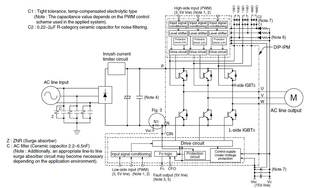PS21869-AP block diagram