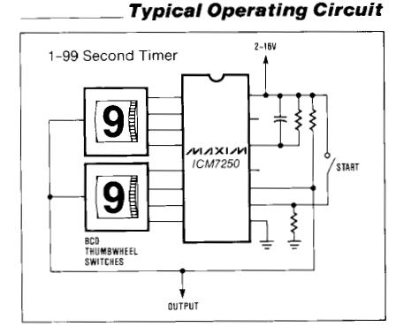 ICM7250IJE typical operation circuit