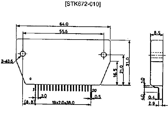STK672-010M package dimensions