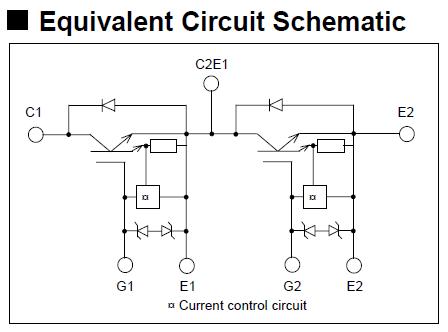 2MBI300N060 Equivalent Circuit Schematic